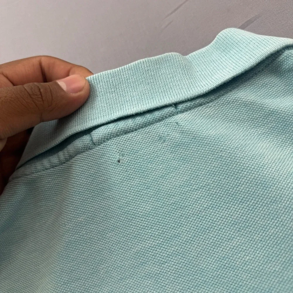 Polo Ralph Lauren Mens Large Mint Green Classic Fit Pique Polo Shirt Yellow Pony
